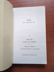 Oregon Wet, High and Dry: John Dart & Daniel Johnson 1981 hard-to-find Geography