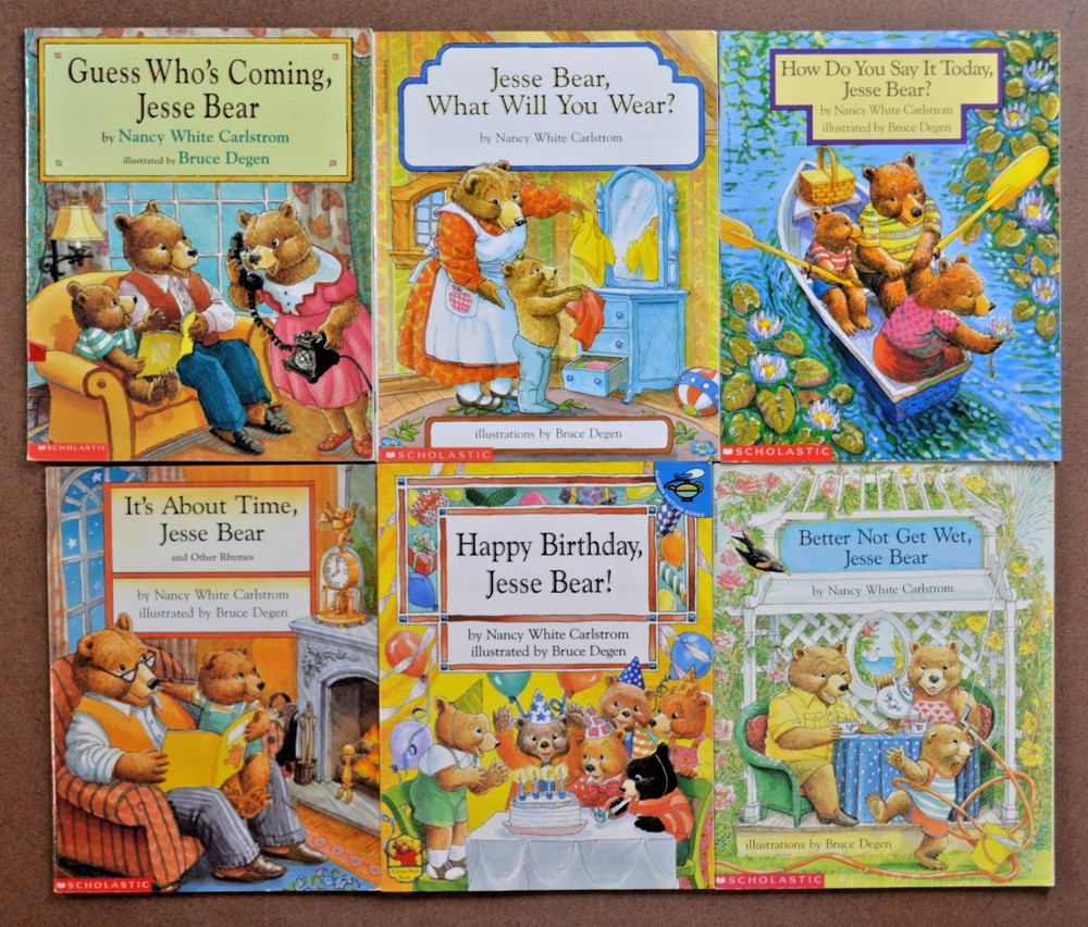 Lot of 6 Jesse Bear Picture Books by Nancy White Carlstrom and Bruce Degen L1