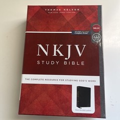 NKJV Study Bible, Premium Bonded Leather, Black, Red Letter Edition, Comfort…