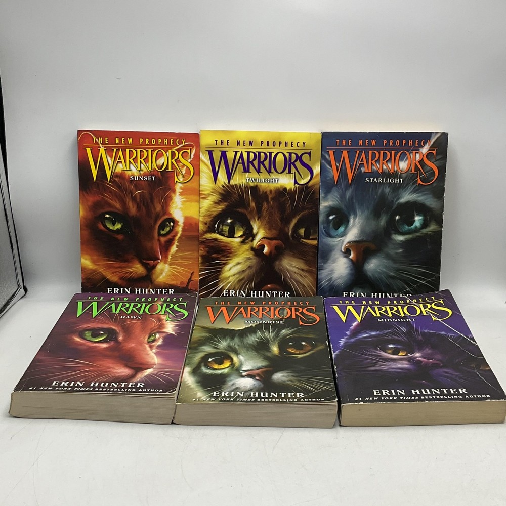 WARRIORS THE NEW PROPHECY ERIN HUNTER PAPERBACK 6 BOOK SET SUNSET-MIDNIGHT