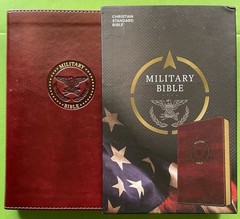 CSB MILITARY BIBLE (Burgundy LeatherTouch) Red Letter, NEW in Sleeve Case!