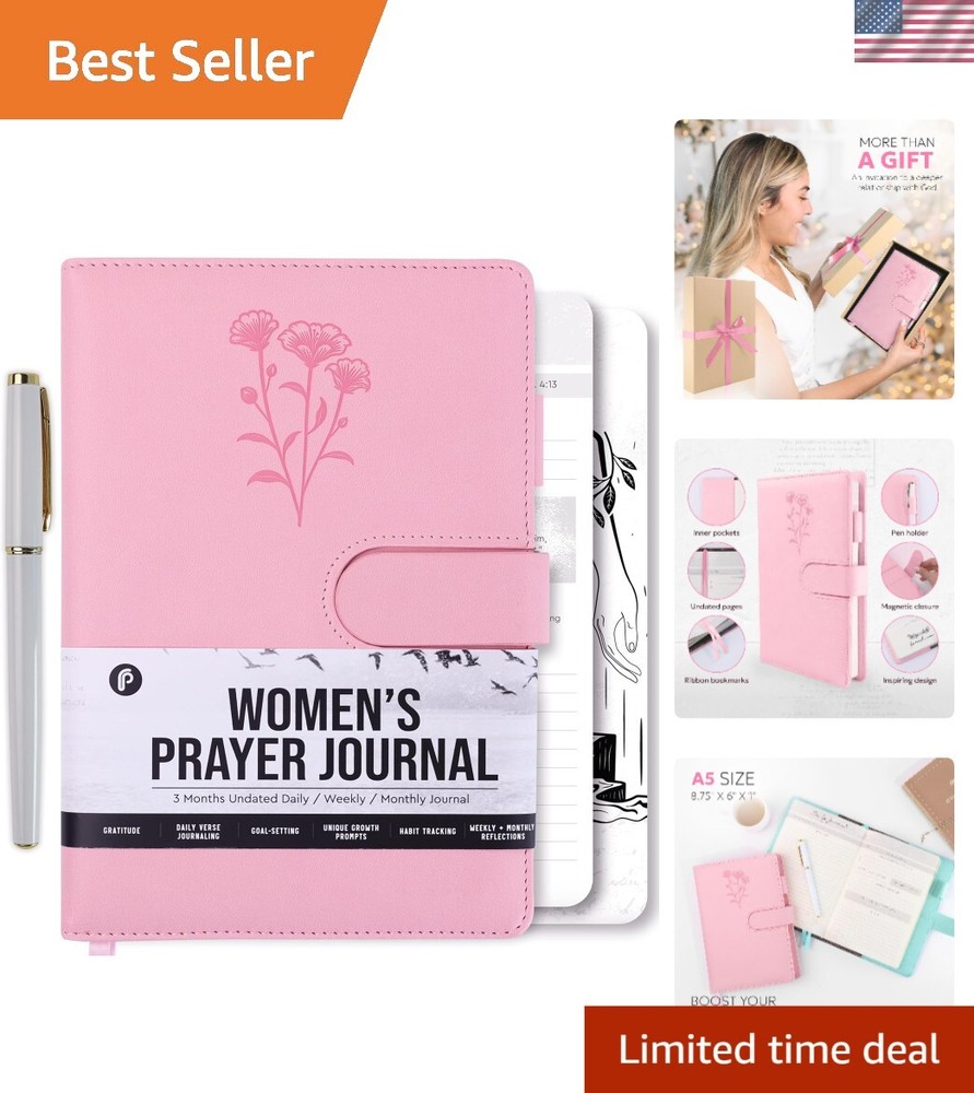 Inspirational Christian Women’s Prayer Journal – 190 Pages, Water-Resistant