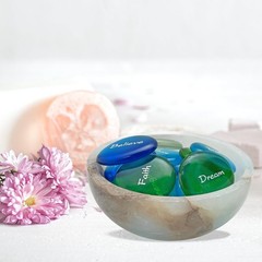 The Mermaid’s Message, Frosted Inspirational Sea Glass Stones, Assorted, Twelve