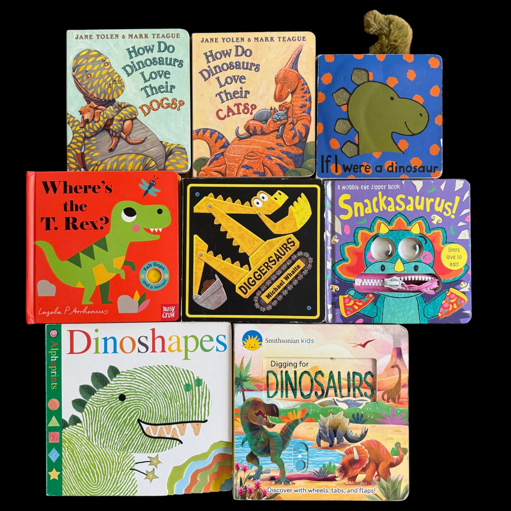 Lot of 8 Dinosaur Board Books Baby Toddler Diggersaurs T Rex How Do Love Theme