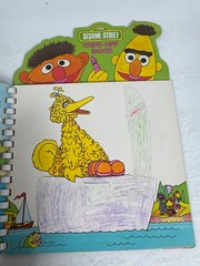 Sesame Street Wipe-Off Book Ernie Bert Big Bird Vintage CTW Activity