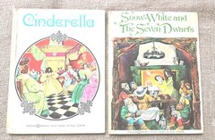 1975 Snow White And Cinderella Collins World Fairy Tales 2 Books 9.5″x12.5″