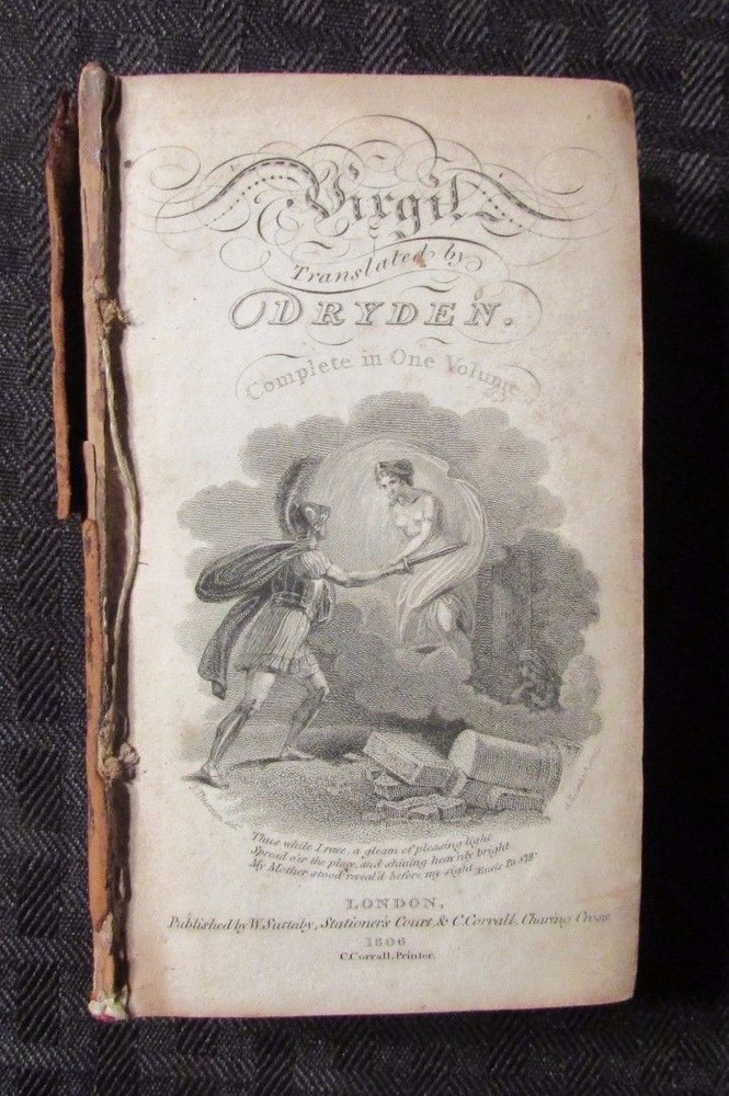 1806 LIFE OF VIRGIL Translated by Dryden HC London POOR 2.75×4.5″