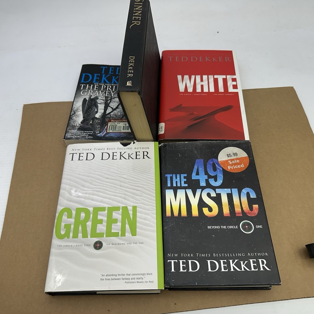 Ted Dekker (4) Hardback And (1) Soft Cover Lot 5 Books White Green 49th Mystic