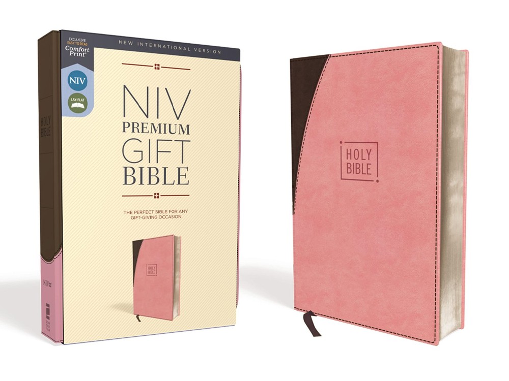 NIV, Premium Gift Bible, Leathersoft, Pink/Brown, Red Letter, Comfort Print:…