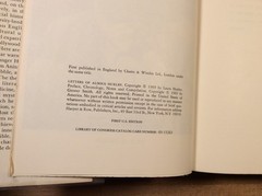 Letters of Aldous Huxley, Grover Smith, Hardcover 1st Edition