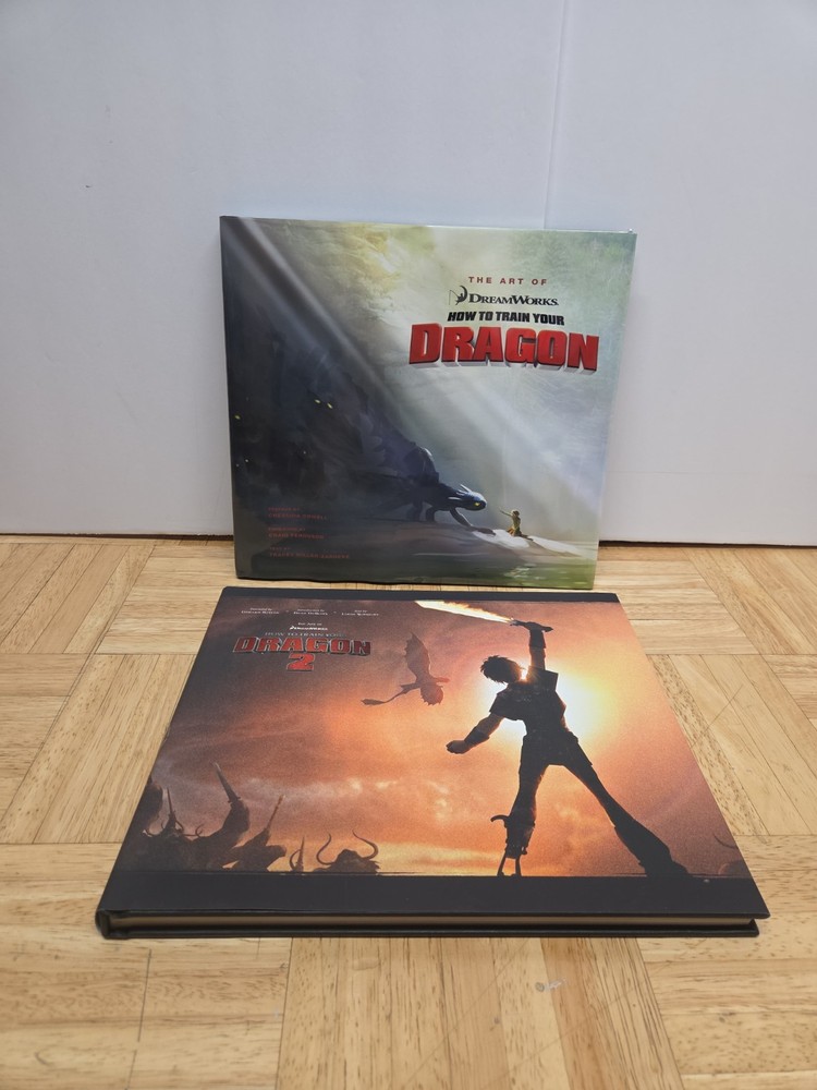 The Art of How to Train Your Dragon 1 & 2 Book Lot Hardcover DreamWorks Rare