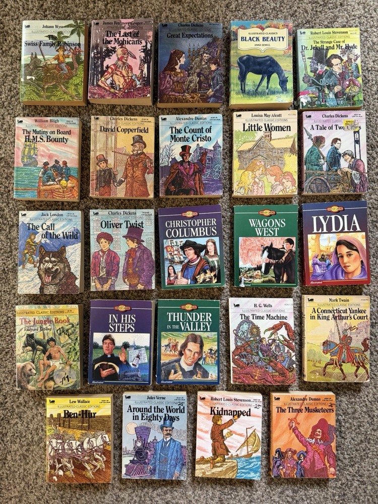 Lot of 24 Illustrated Classic Editions & Christian Library Mini Paperbacks Books