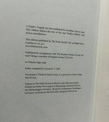 „A PEOPLE’S TRAGEDY: THE RUSSIAN REVOLUTION 1891-1924” Folio Society 2013 HC