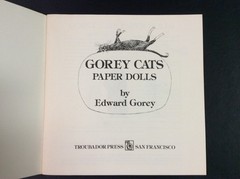 Paper Dolls Gorey Cats by Edward Gorey Paperback 1982 40 pages (Brand New)