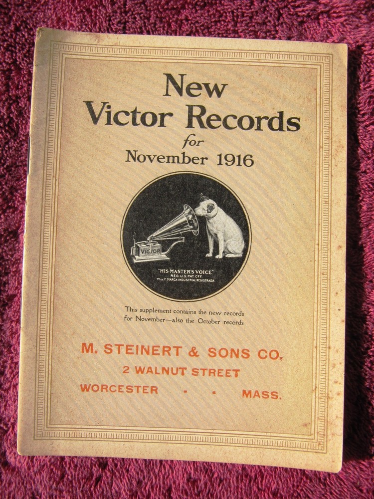 W War I British Bugle Calls New VICTOR RECORDS November 1916 Victrola CATALOG