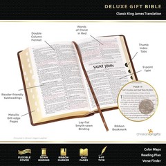 The Holy Bible King James Version Thumb Indexed Burgundy Faux Leather Gift Bible