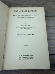 Age of Reason Thomas Paine 1890 Deism Philosophy Knickerbocker Press