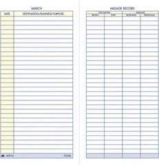 Compact Vehicle Mileage Book – 3 1/4″ x 6 1/4″ – Durable Vinyl, Water-Resistant