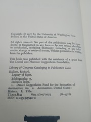 LEGACY OF FLIGHT: THE GUGGENHEIM CONTRIBUTION TO AMERICAN By Richard Hallion VG+