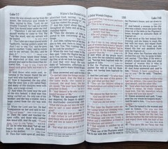 NKJV Holy Bible Super Giant Print Reference Edition Red Letter Leather Worn
