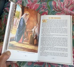 CATHOLIC PICTURE BIBLE – WHITE LEATHER, GILDED PAGE EDGES