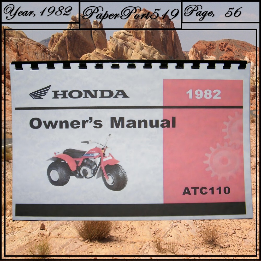 1982 Honda ATC110 Owner’s Manual 56 Pages