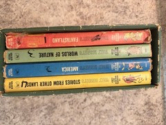 VTG The Wonderful Worlds of Walt Disney 4 Book Boxed Set Golden Press 1965 color
