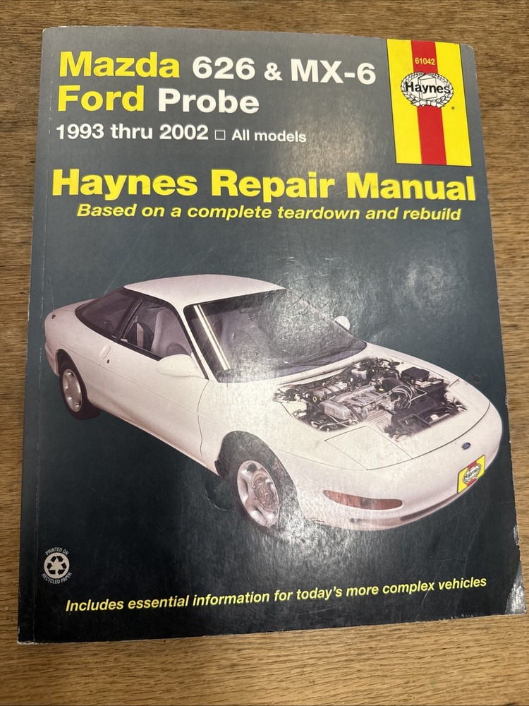 Haynes Repair Manual Mazda 626 & MX-6 Ford Probe 1993-2002 61042 Like New