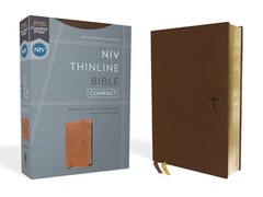 NIV, Thinline Bible, Compact, Leathersoft, Brown, Red Letter, Comfort Print …