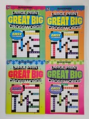 New 4 Large Print Great Big Crosswords Kappa Puzzle Books Vol# 169-172 Fun Hobby