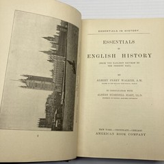 Antique History Book Essentials in English History Albert Perry Walker 1905 HC