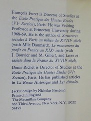 THE FRENCH REVOLUTION FURET AND RICHET HARDBACK DUSTCOVER 415 PAGES