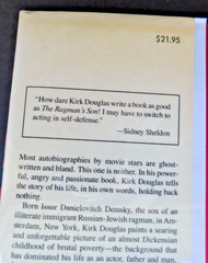 *SIGNED* Hollywood memoir KIRK DOUGLAS 1988 Life photos RAGMAN’S SON 510 pages