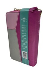 Biblia Chequera Letra 8.5 puntos RV1960 imit piel rosa fucsia gris claro con …