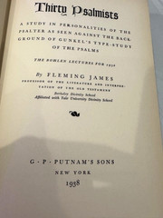 Thirty Psalmists by Fleming James Book 1938 Yellow Pages 260 Pgs -Free Shipping