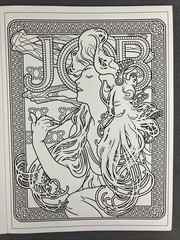 Alphonse Mucha Coloring Book Lot Of 12 Pages Clean Watercolor Pages