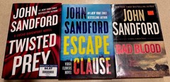 John Sandford Thriller Lot Twisted Prey Escape Clause Bad Blood HC PB