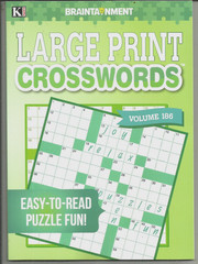 Large Print Crossword Book Braintainment NEW 80 PAGES, FREE SHIPPING