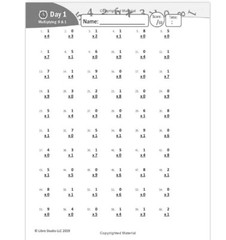 2nd 3rd 4th Grade Math Workbook for Kids Age 7 8 9 10 Multiplication Timed Tests