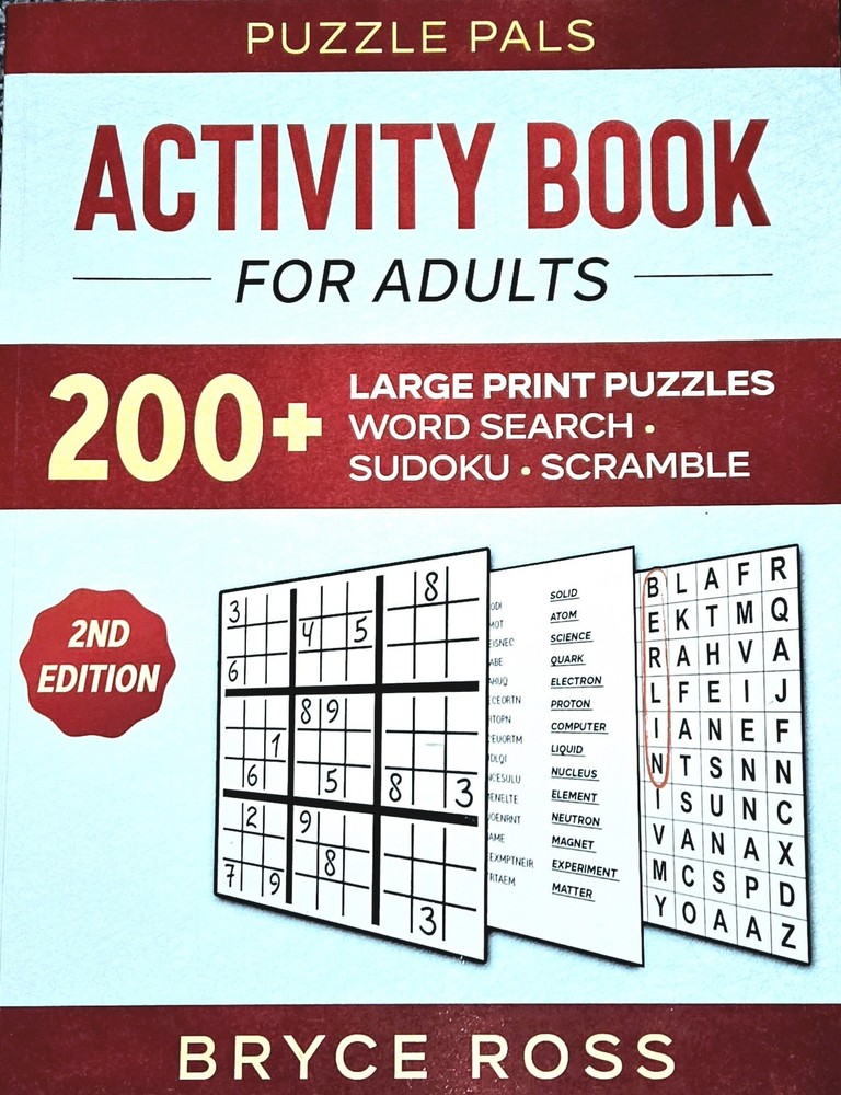 Adult Activity Book For Adults: 200+ Large Print Puzzles Bryce Ross