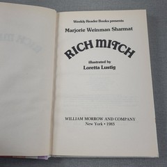Rich Mitch Marjorie Weinman Sharmat 1983 Illustrated Children’s Book Morrow