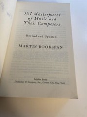 SBA 101 Masterpieces of Music and Their Composers by Martin Bookspan abd