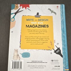Usborne Write and Design Your Own Magazines IR Sarah Hull Hardcover 2019 Illus