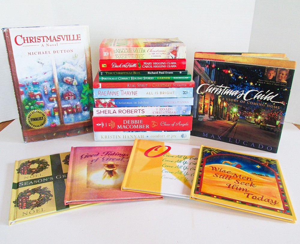 Christmas Holiday Theme Books, Lot of 16, Mixed Genres Fiction Inspiration Plus