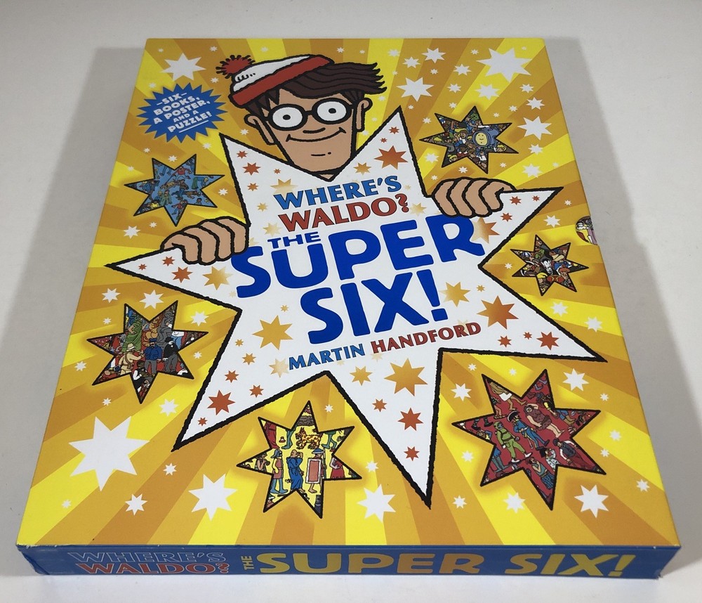 Where’s Waldo? The Super Six! 6-Book Boxed Set w/Puzzle & Poster Martin Handford
