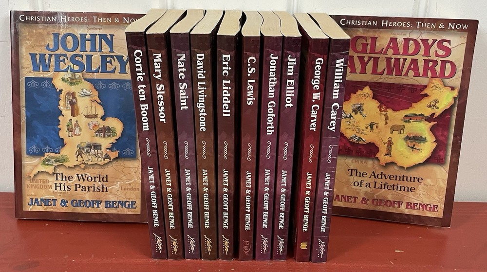 Christian Heroes Then & Now by Janet & Geoff Benge VTG Paperback Lot of 12