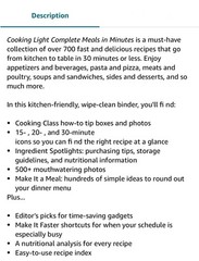 Cooking Light – Complete Meals In Minutes- Hardcover-Spiral