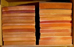Lot of 23, very earliest BANTAM vintage paperbacks; late 1940s, all below #100