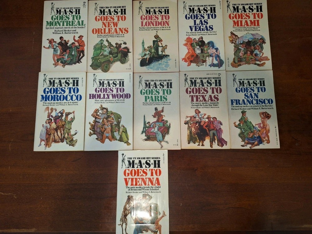 11x 1970s MASH Goes To Paperback Books Miami Paris Vienna Texas London ++ Hooker