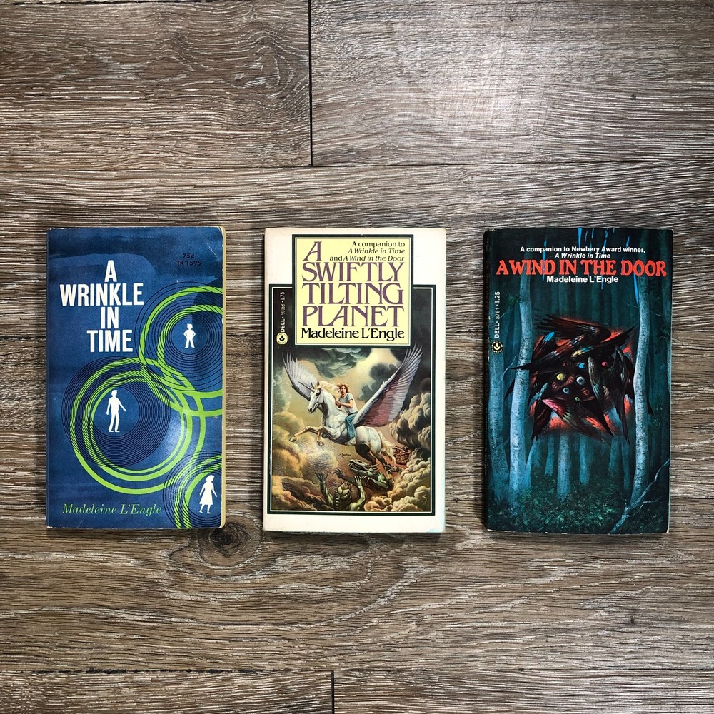 Madeleine L’Engle 3 Books Wrinkle in Time Wind in Door Tilting Planet Vintage